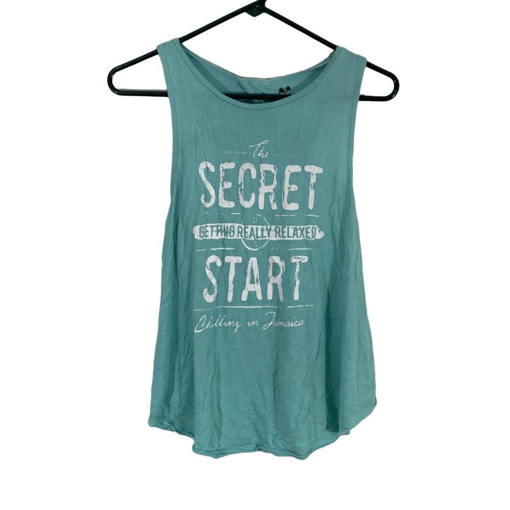 The Secret Getting Really Relaxed Start Groovy Bay Womens Blue Tank Top Size XL